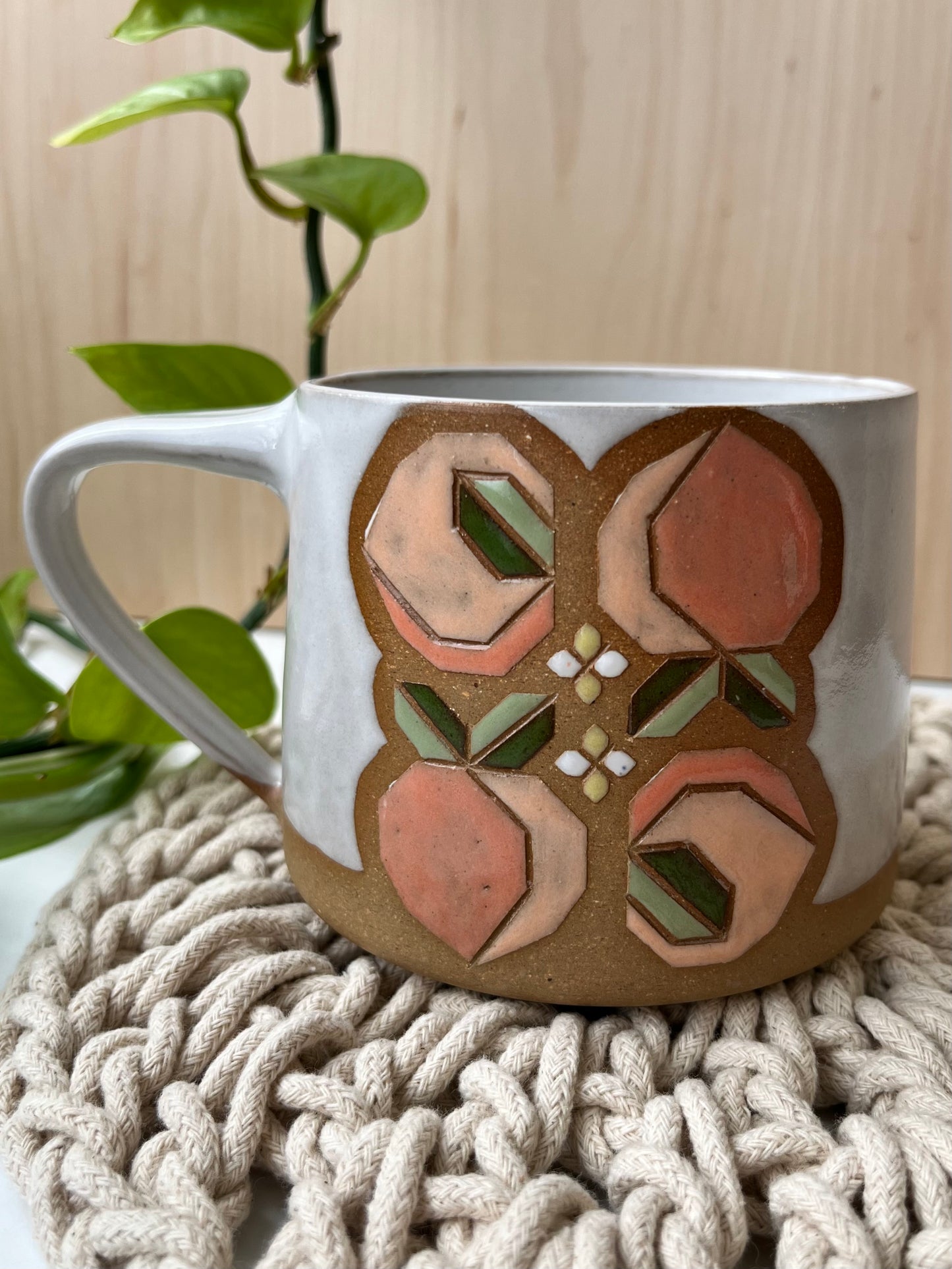 Tall Quilt Fruit Mug