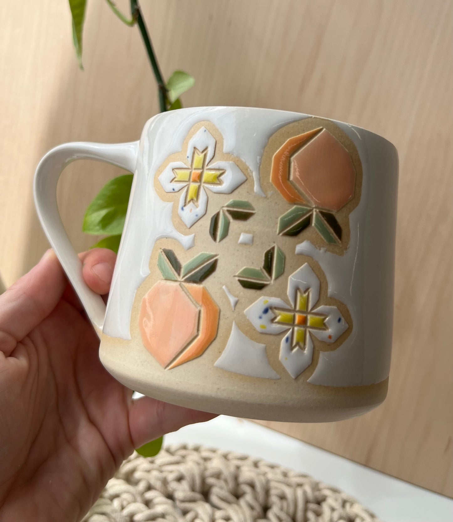 Tall Quilt Fruit Mug