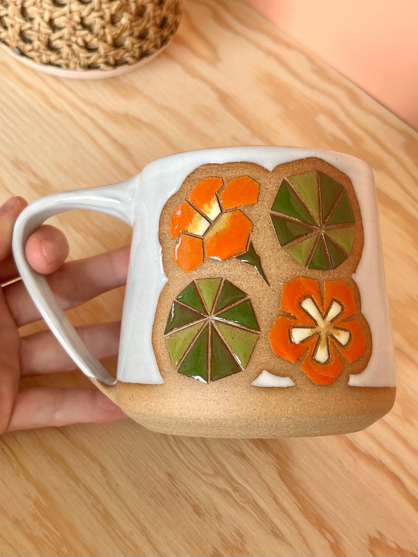 Tall Garden Quilt Mug -01-