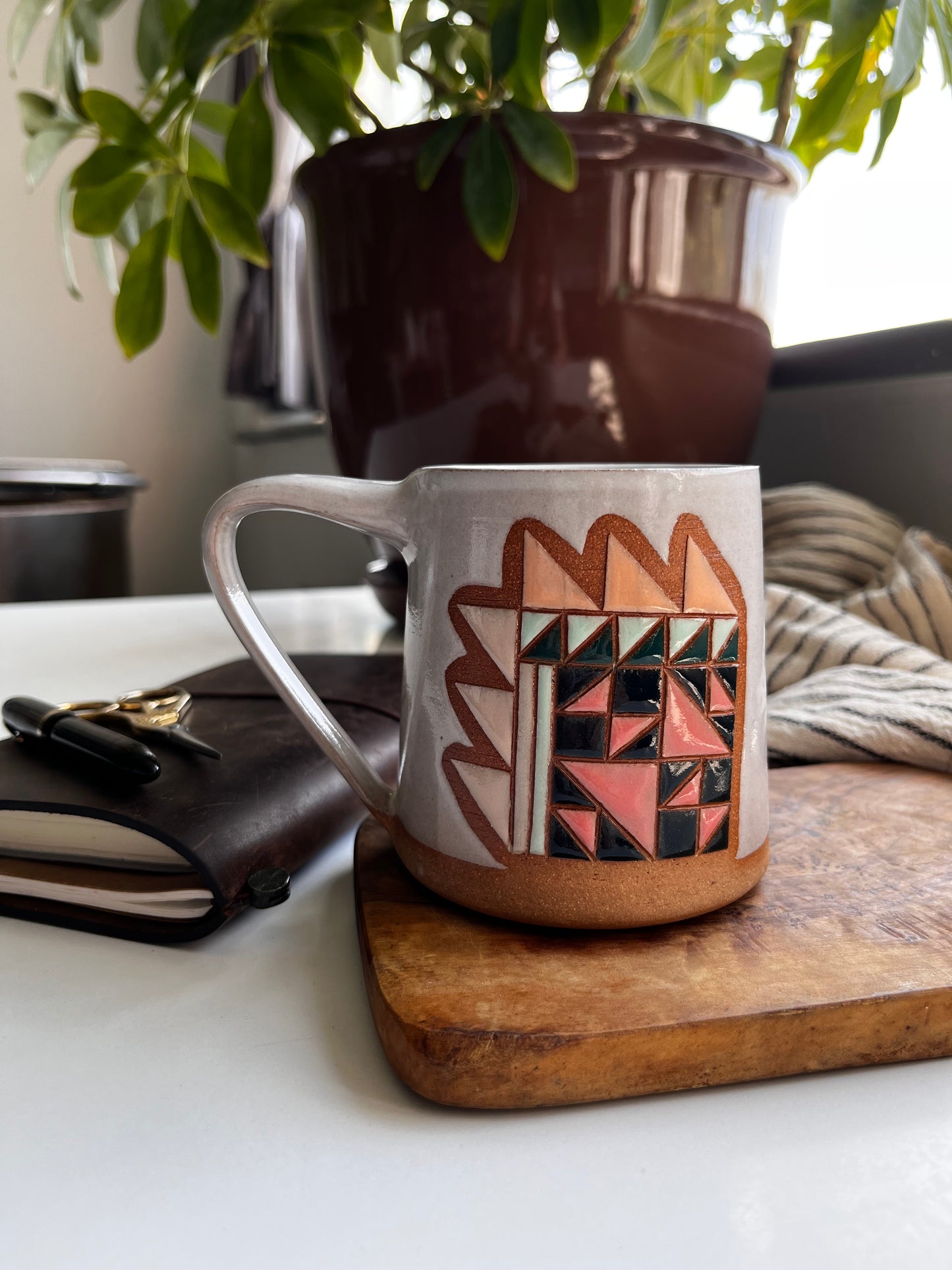 Tall quilt mug