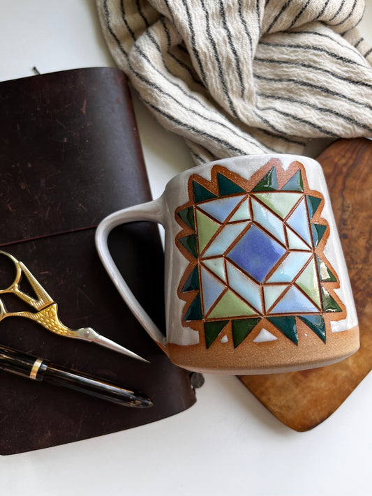 Tall quilt mug