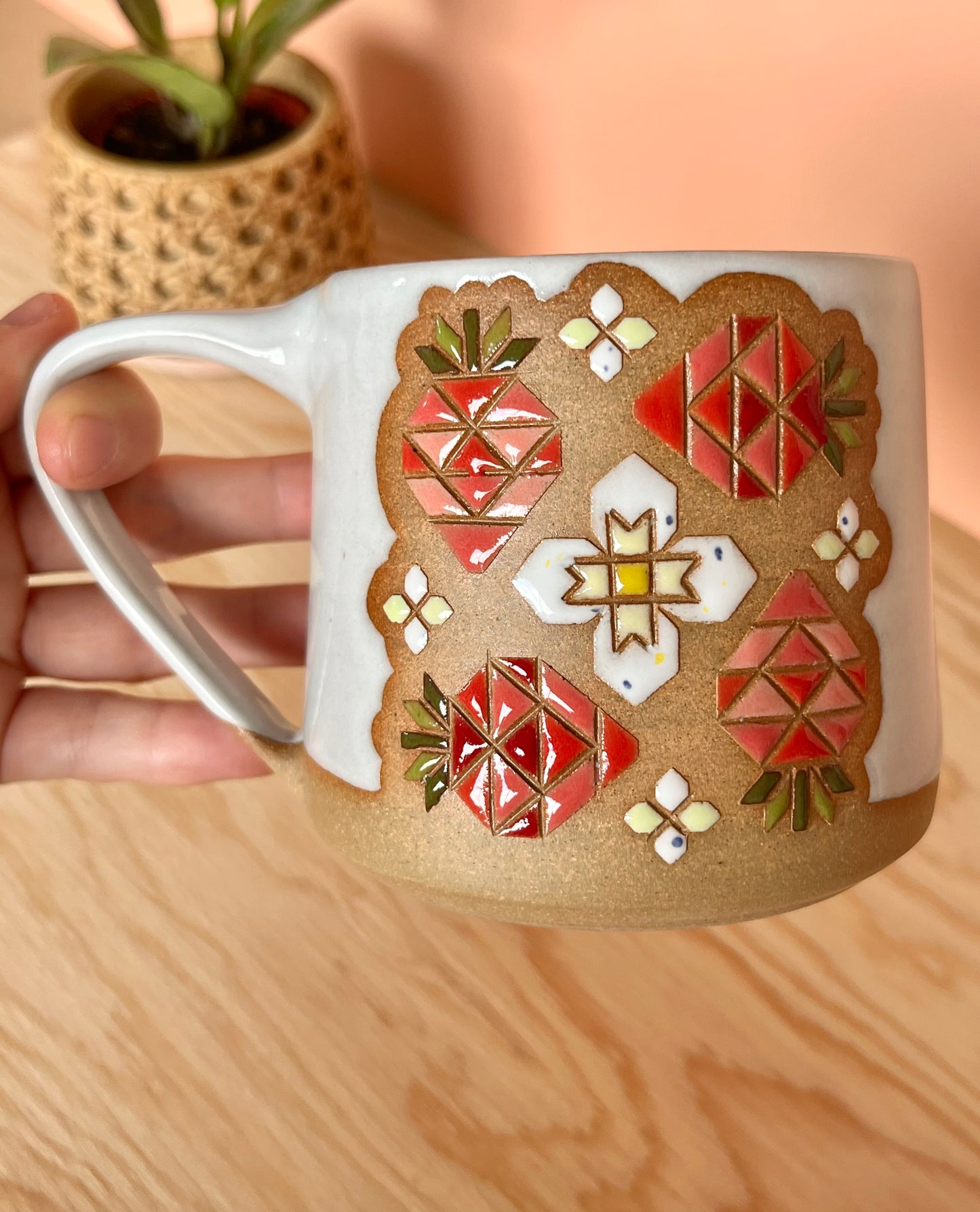 Tall Garden Quilt Mug -05-