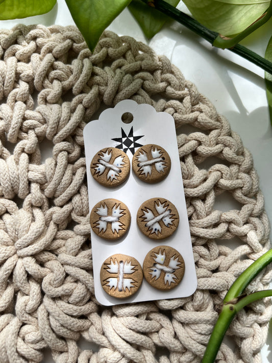 6 quilted buttons - 1.8cm