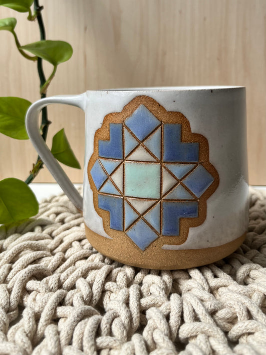 Tall Quilt Star Mug
