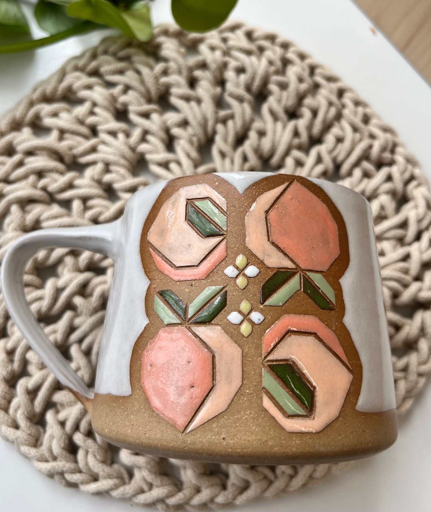 Tall Quilt Fruit Mug