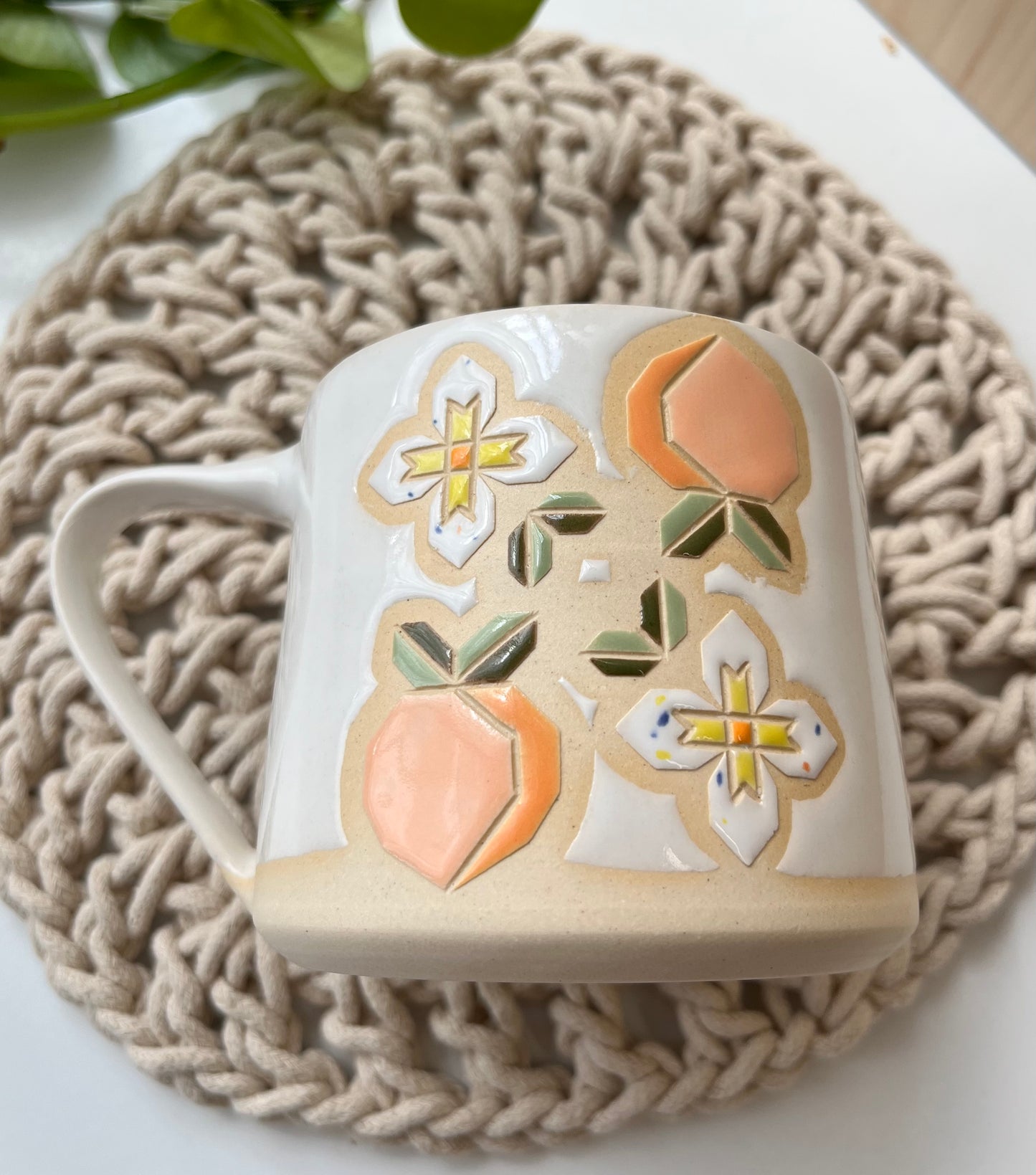 Tall Quilt Fruit Mug