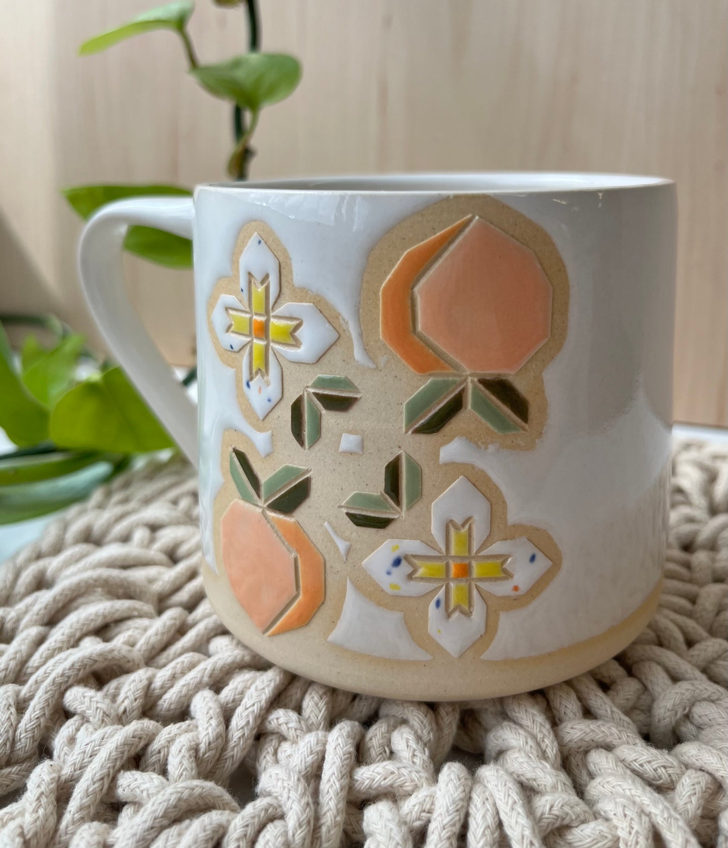 Tall Quilt Fruit Mug
