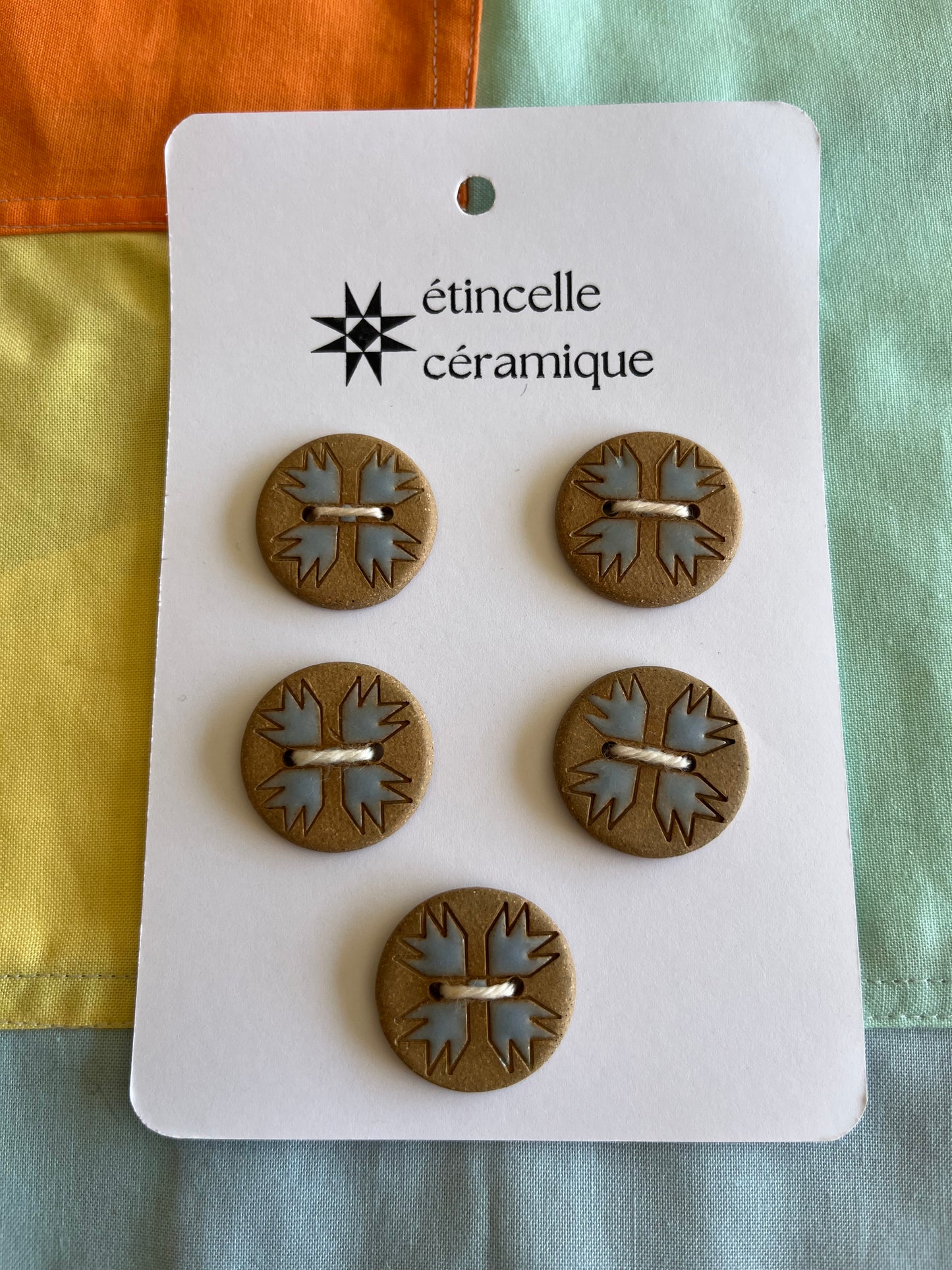 5 quilted buttons - 2.8cm