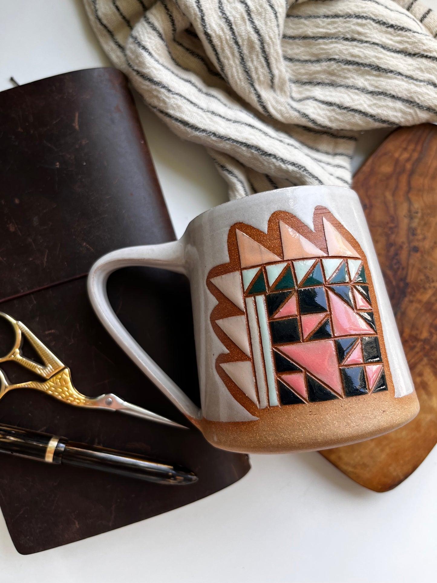 Tall quilt mug