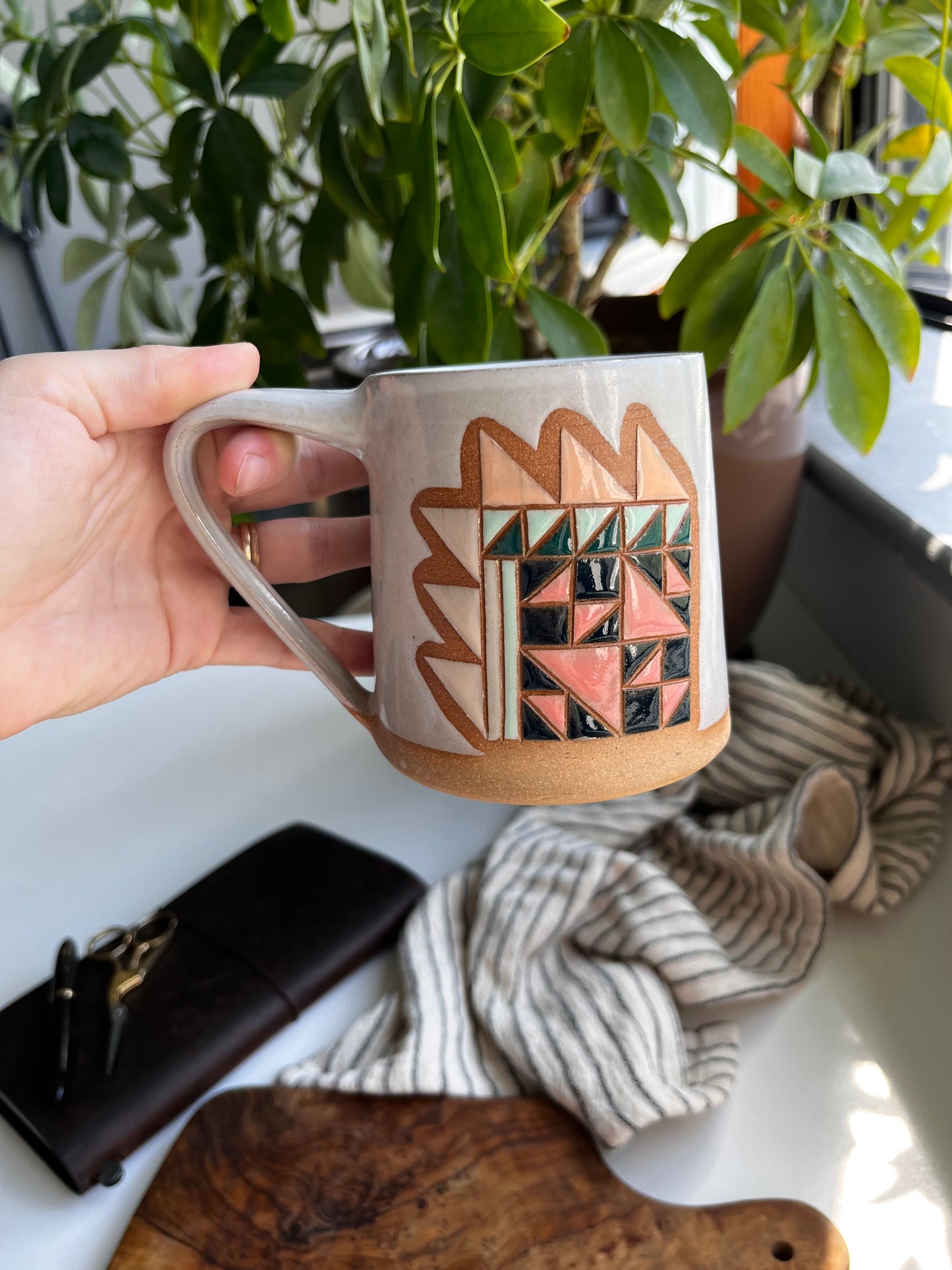 Tall quilt mug