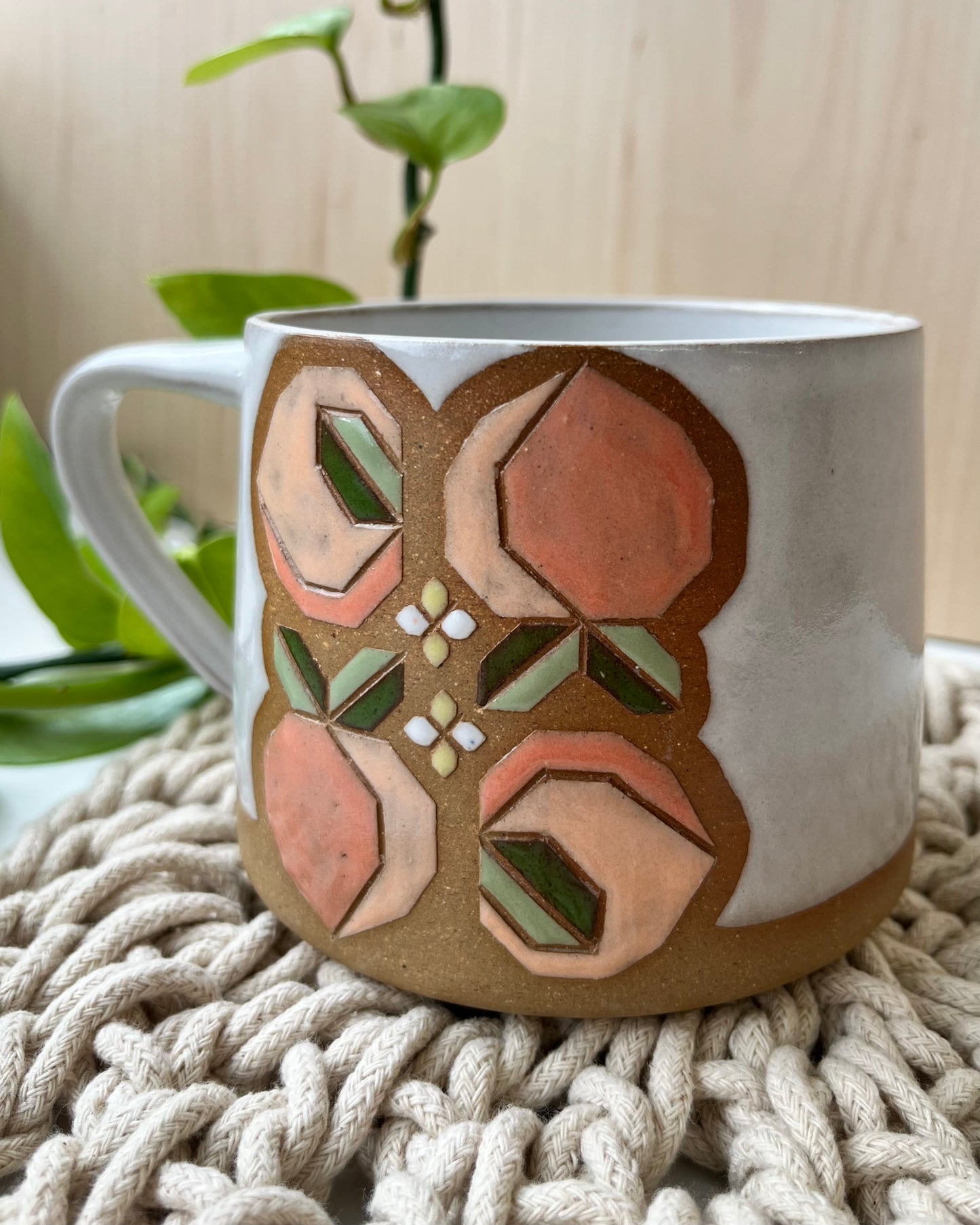 Tall Quilt Fruit Mug