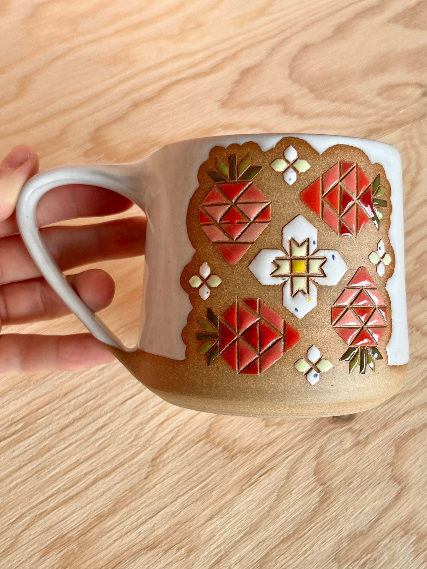 Tall Garden Quilt Mug -05-