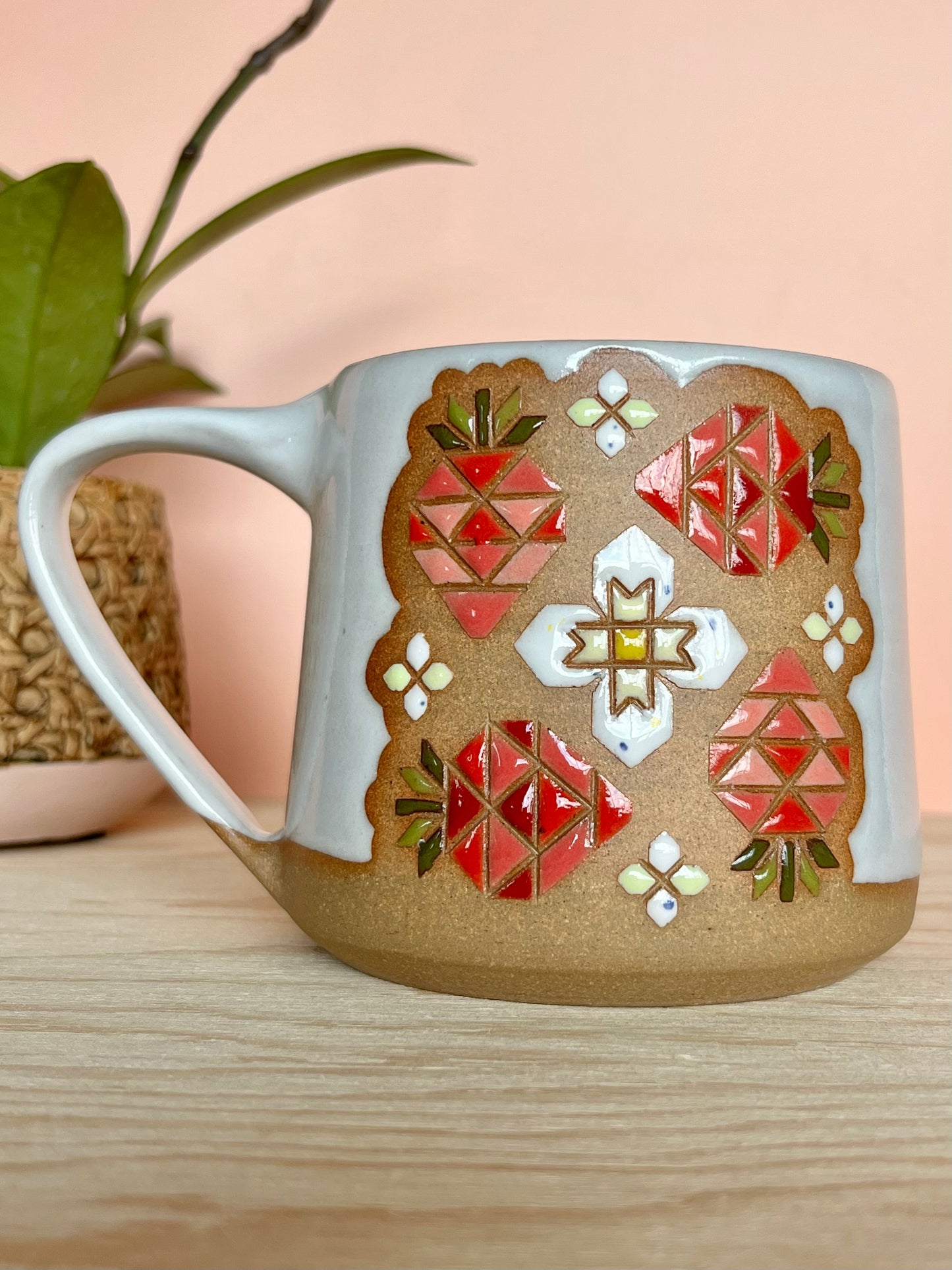 Tall Garden Quilt Mug -05-