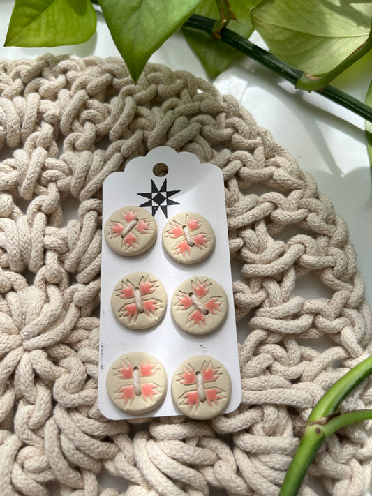 6 quilted buttons - 1.8cm