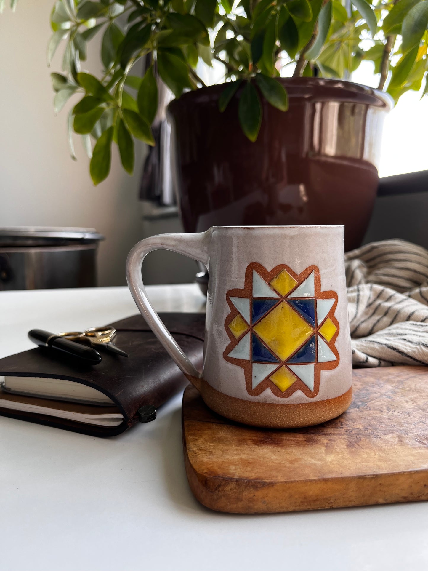 Tall quilt mug