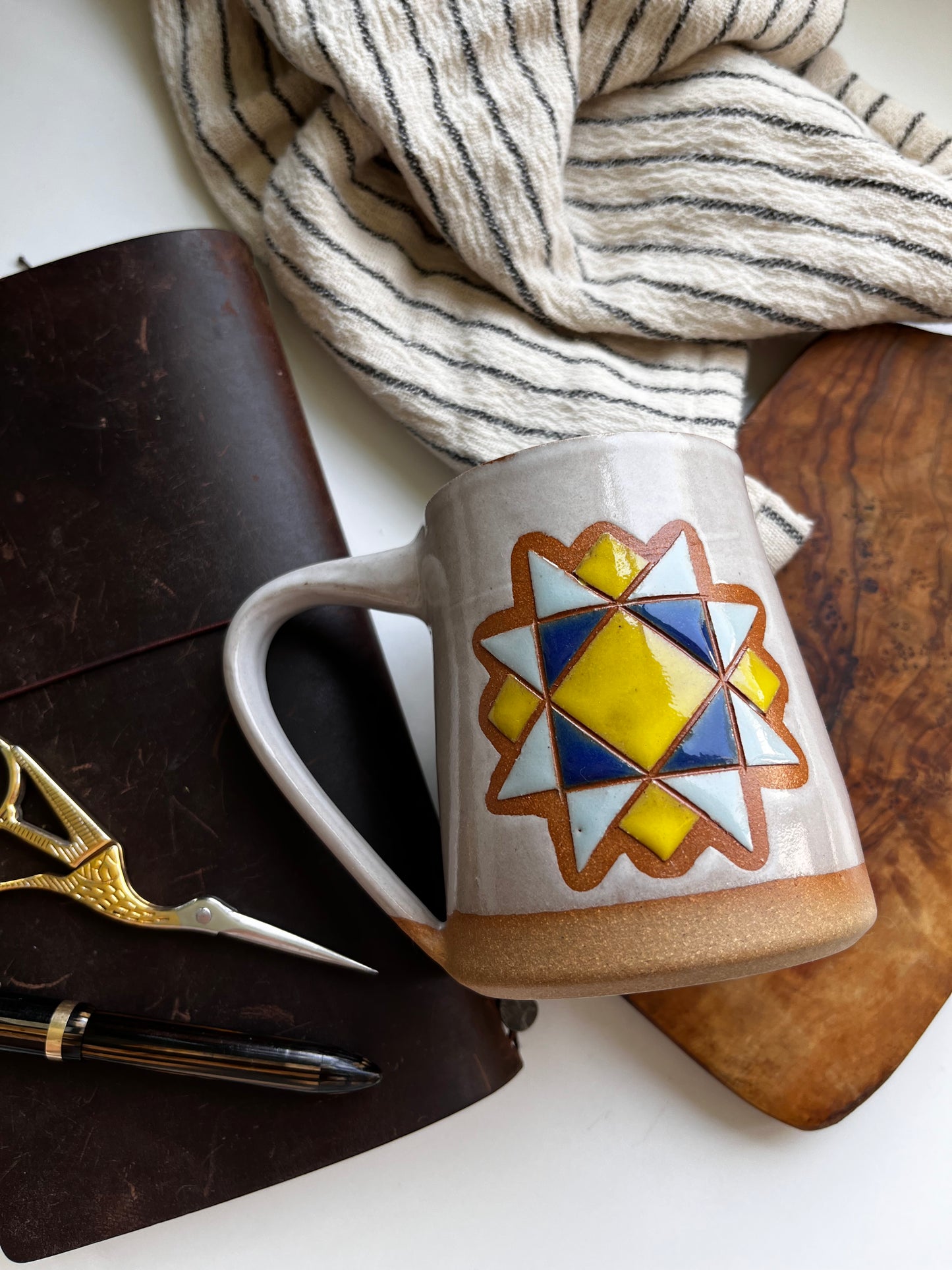 Tall quilt mug