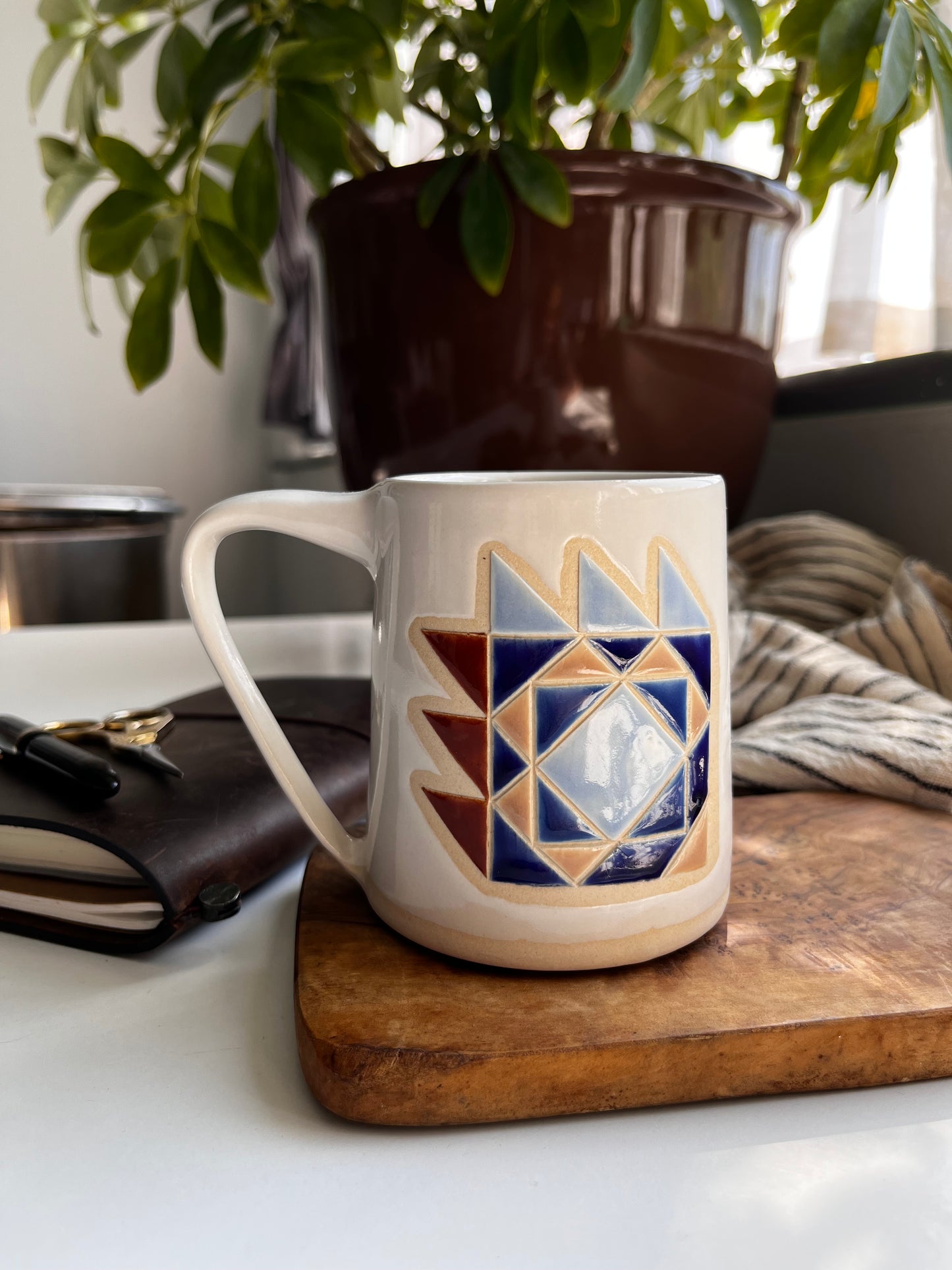 Tall quilt mug