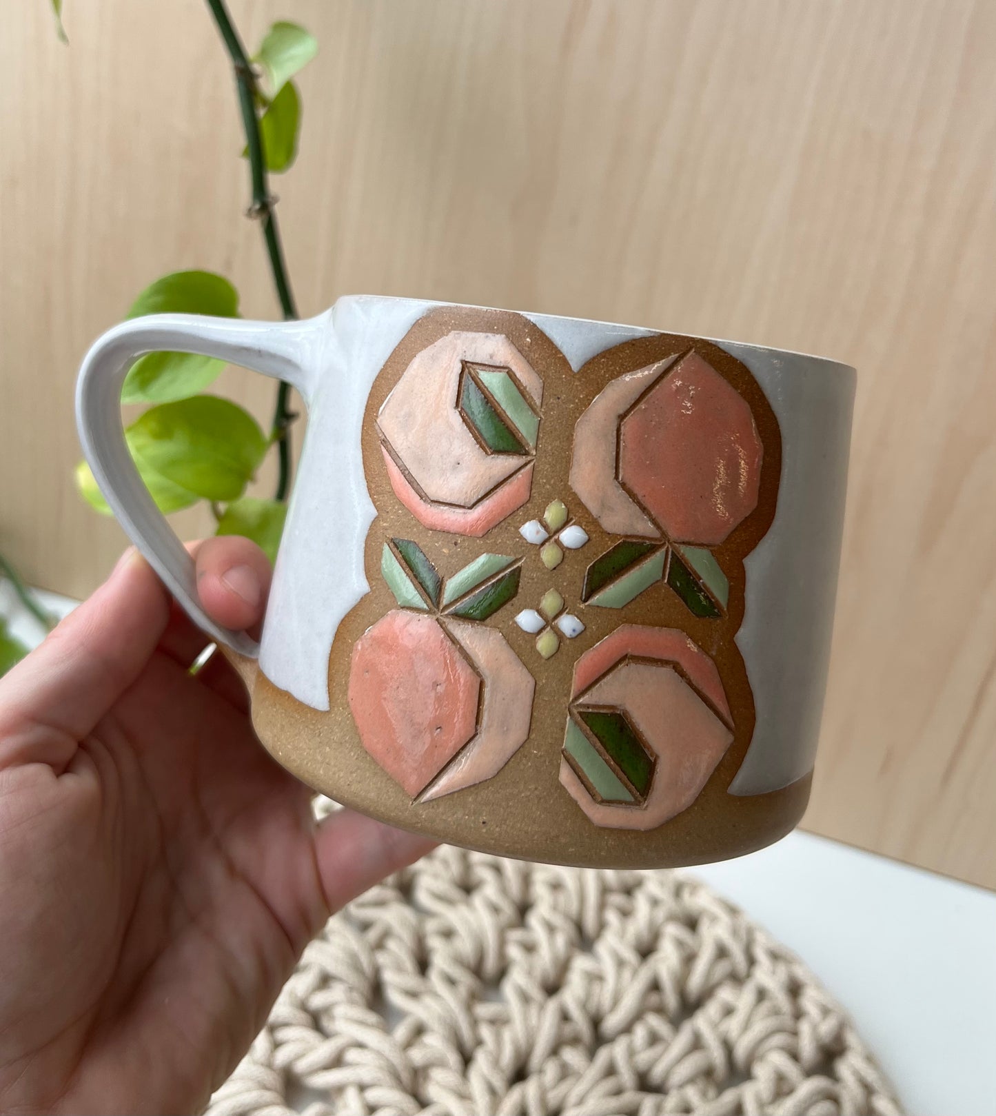 Tall Quilt Fruit Mug