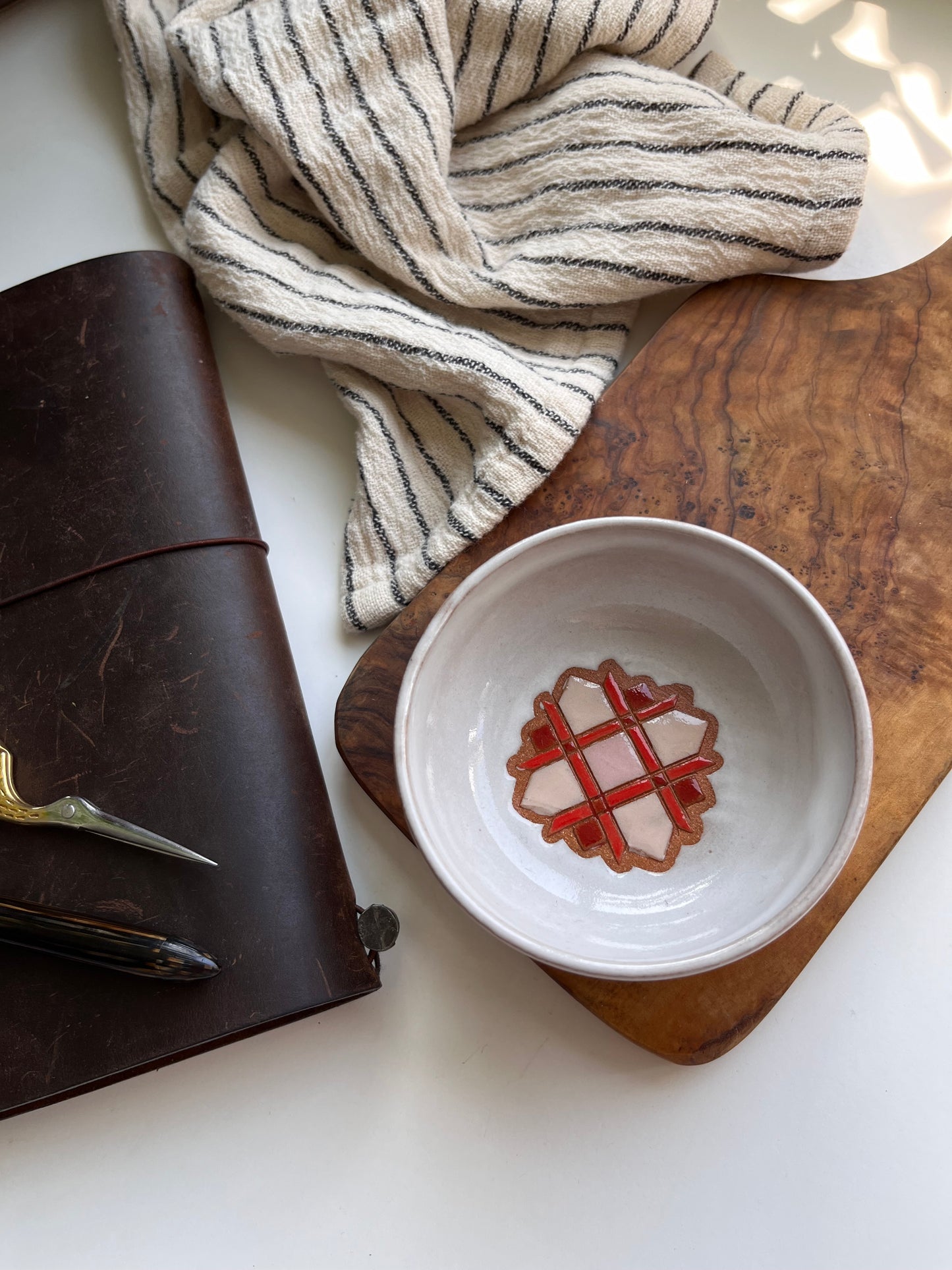 Quilted trinket dish