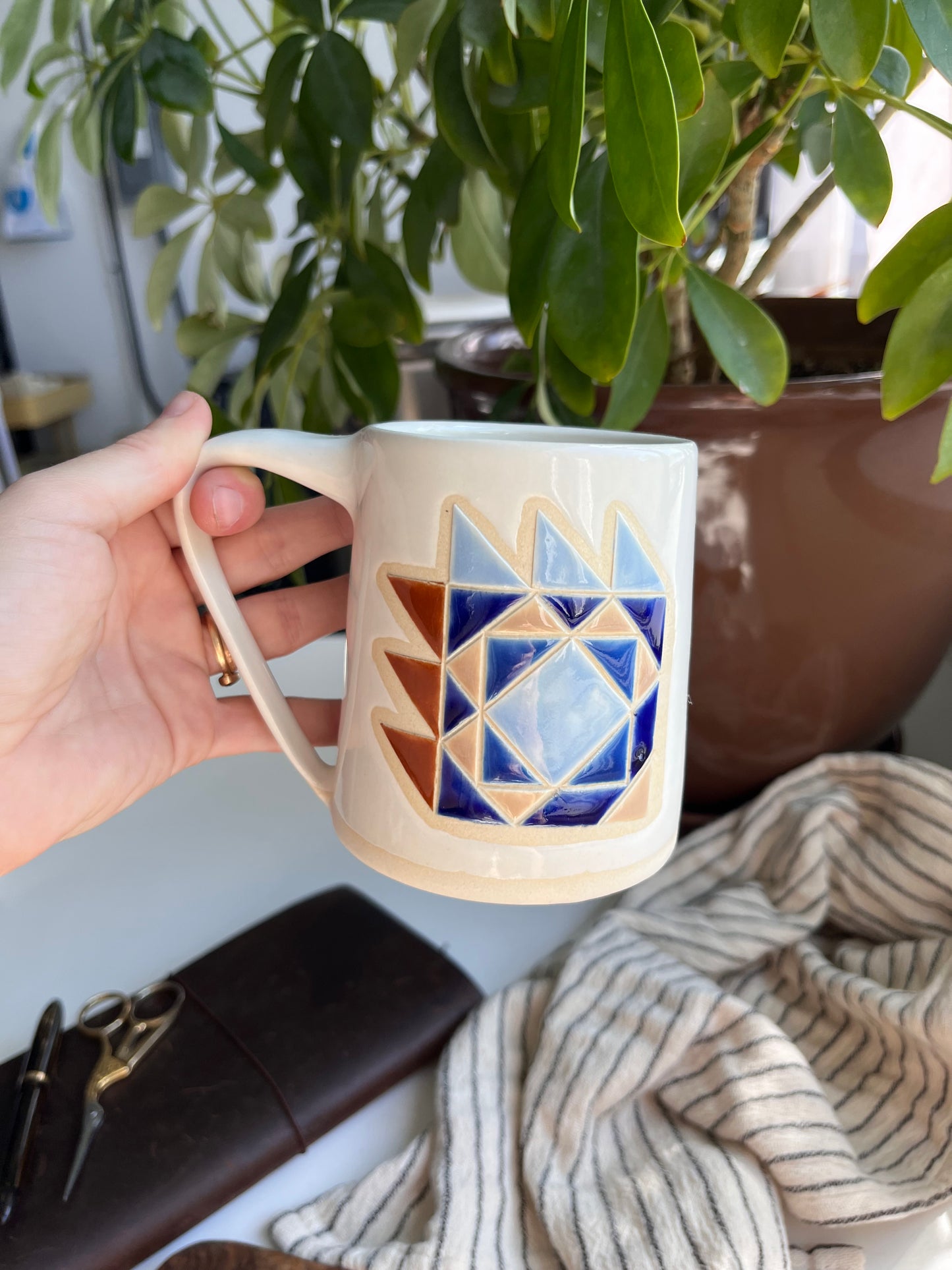 Tall quilt mug