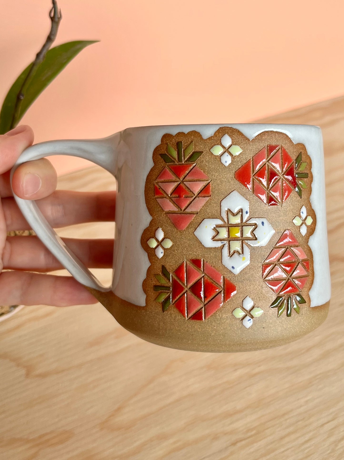 Tall Garden Quilt Mug -05-