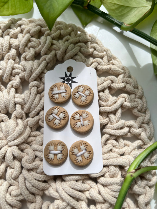 6 quilted buttons - 1.8cm