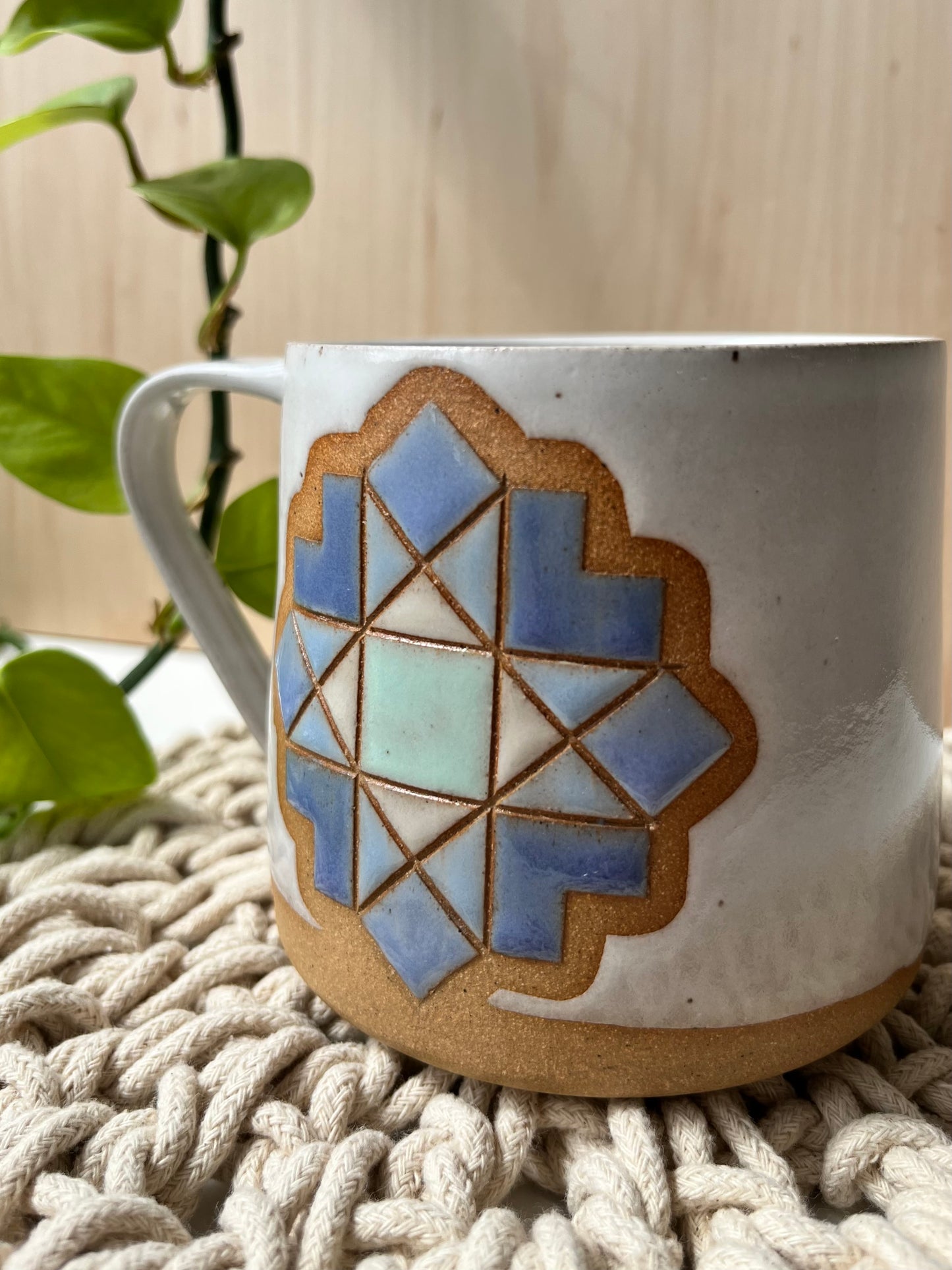 Tall Quilt Star Mug