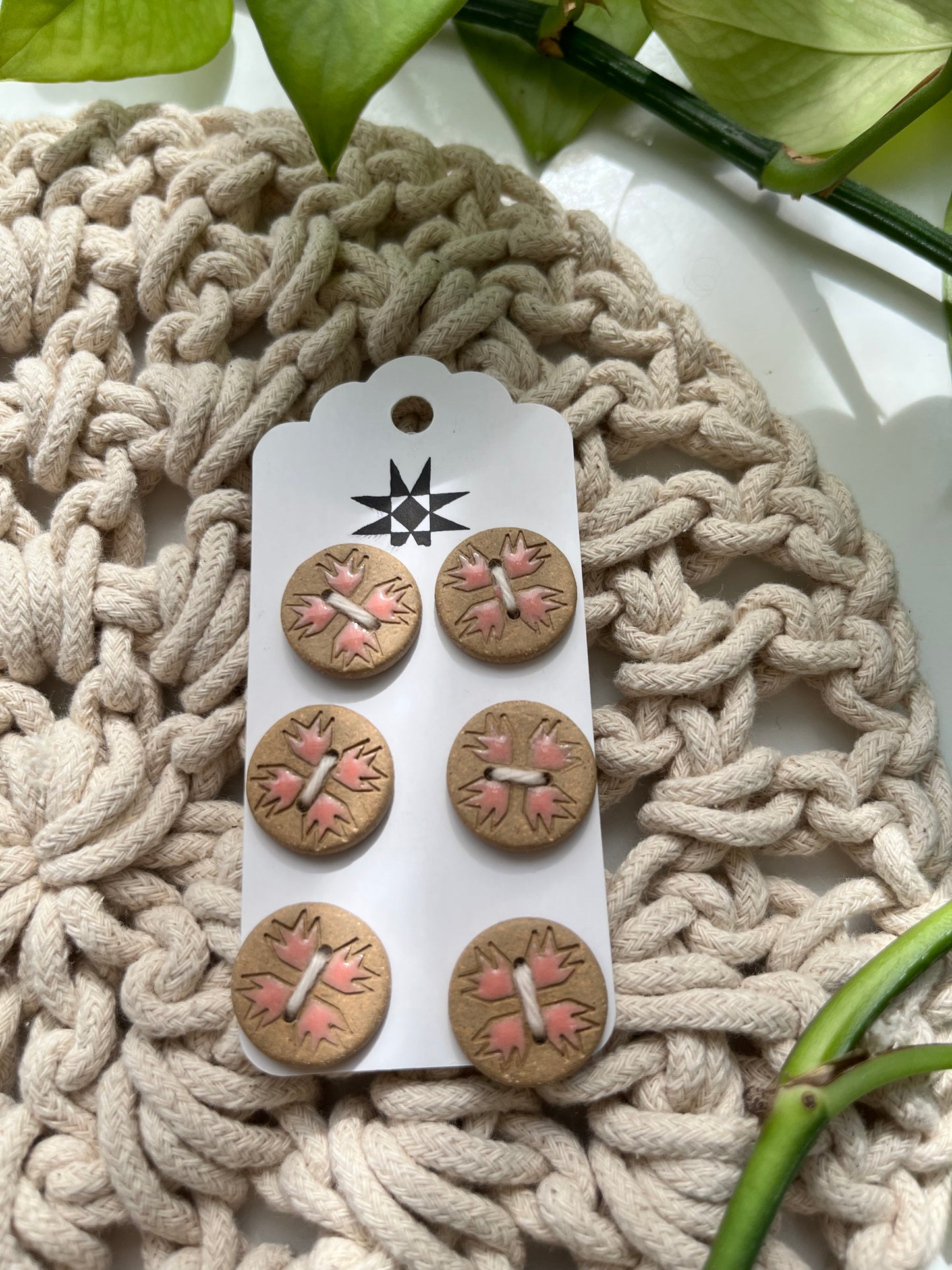 6 quilted buttons - 1.8cm