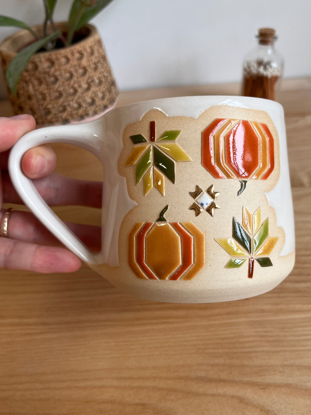 Tall Fall Quilt Mug -37-