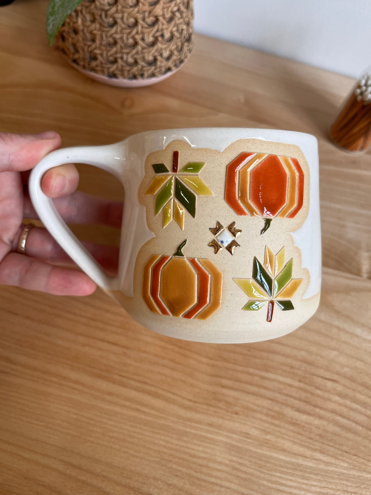 Tall Fall Quilt Mug -37-