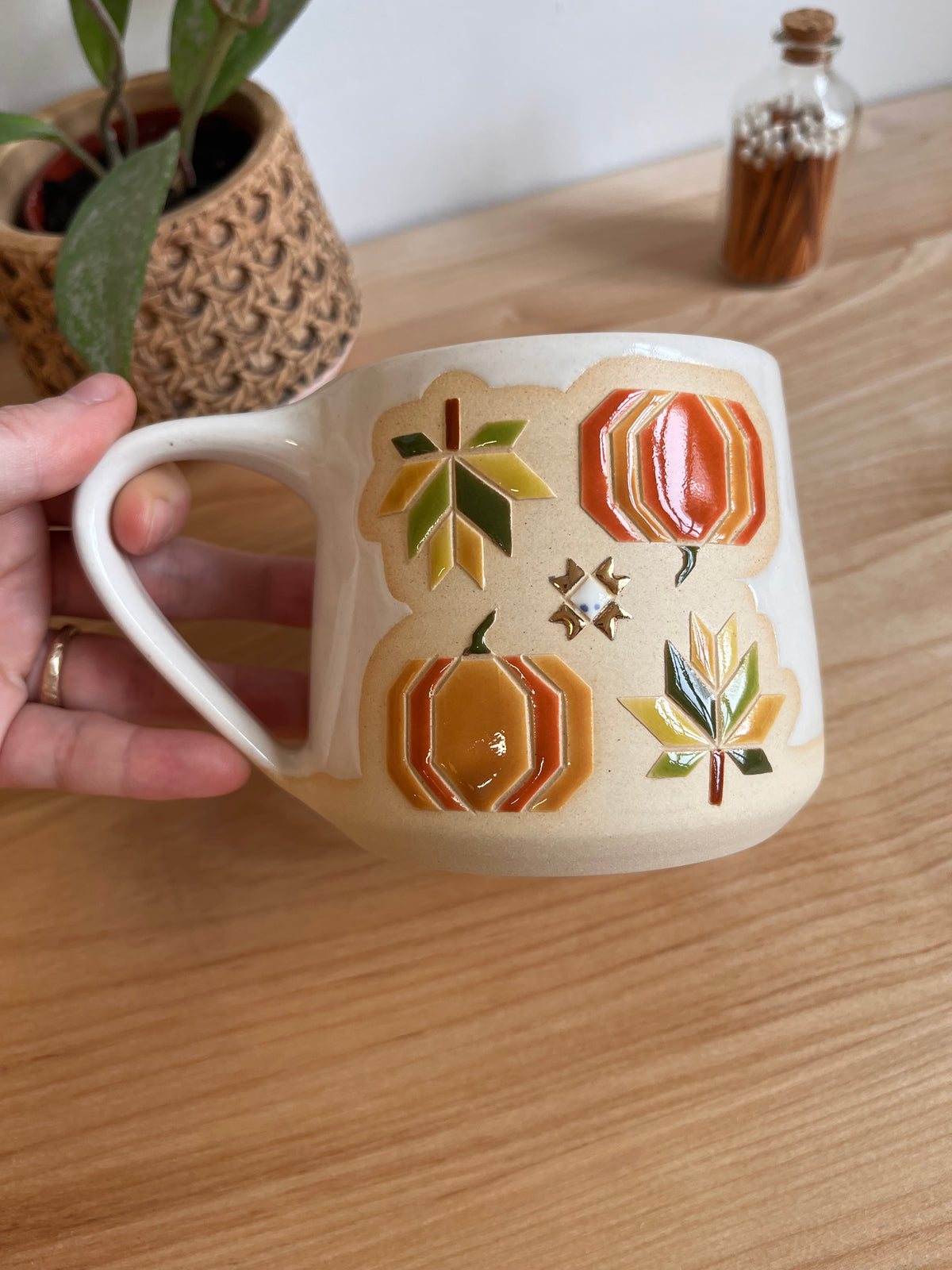 Tall Fall Quilt Mug -37-